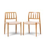 niels moller model 83 mid century danish teak dining chairs - pair