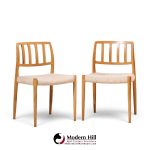 niels moller model 83 mid century danish teak dining chairs - pair