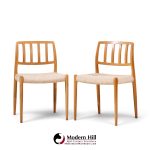niels moller model 83 mid century danish teak dining chairs - pair
