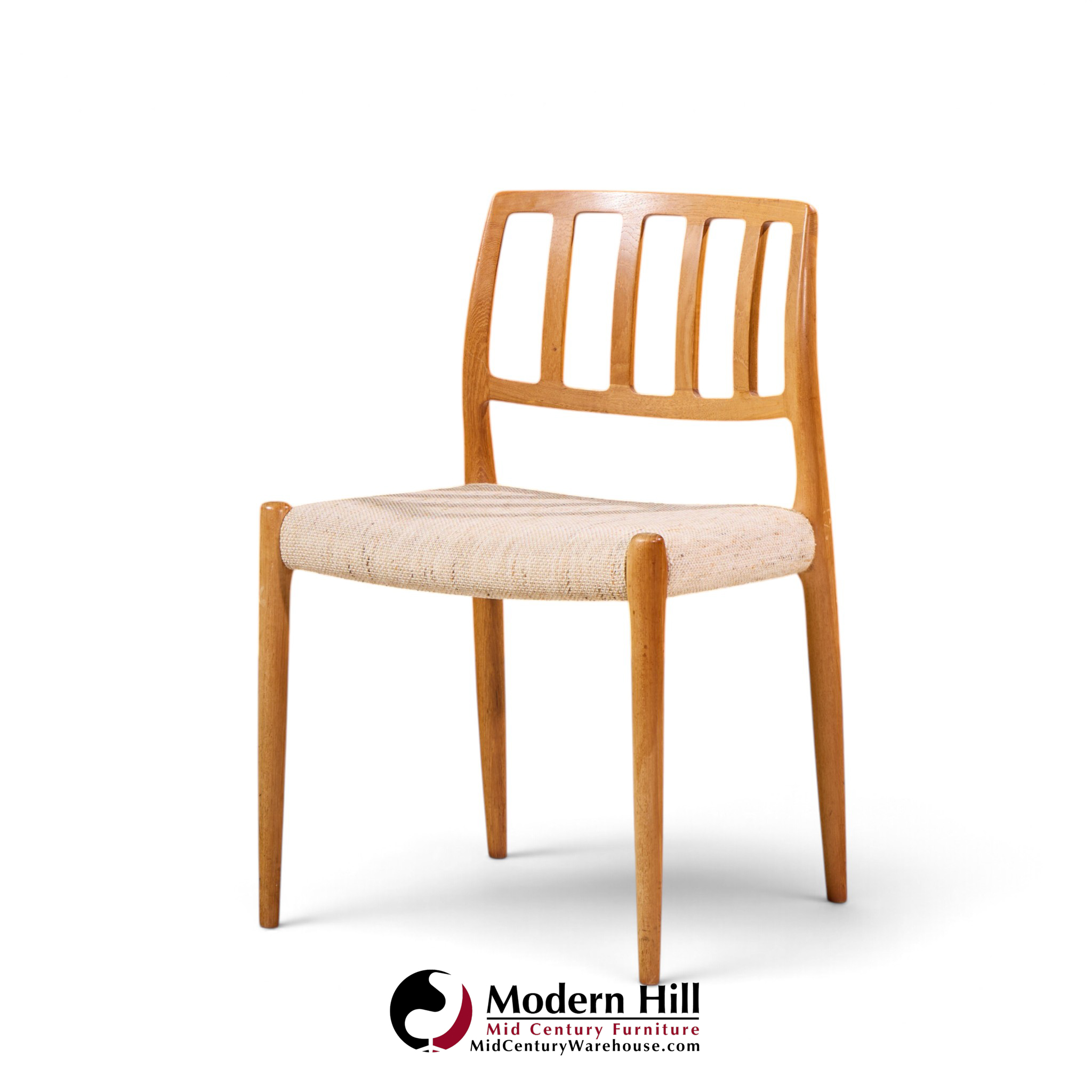 niels moller model 83 mid century danish teak dining chairs - pair