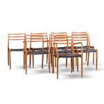 niels moller models 62 and 78 mid century danish teak dining chairs - set of 8