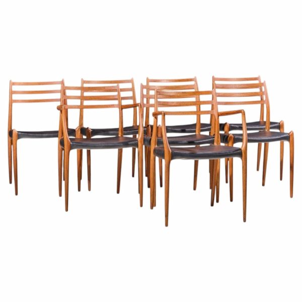 niels moller models 62 and 78 mid century danish teak dining chairs - set of 8