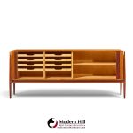 niels vodder nv54 mid century danish teak tambour door credenza