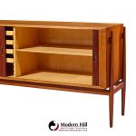 niels vodder nv54 mid century danish teak tambour door credenza
