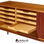 niels vodder nv54 mid century danish teak tambour door credenza