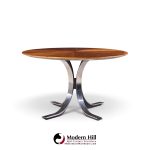 osvaldo borsani for stow & davis mid century starburst walnut and steel oval dining table