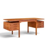 peter hvidt style mid century danish teak executive desk