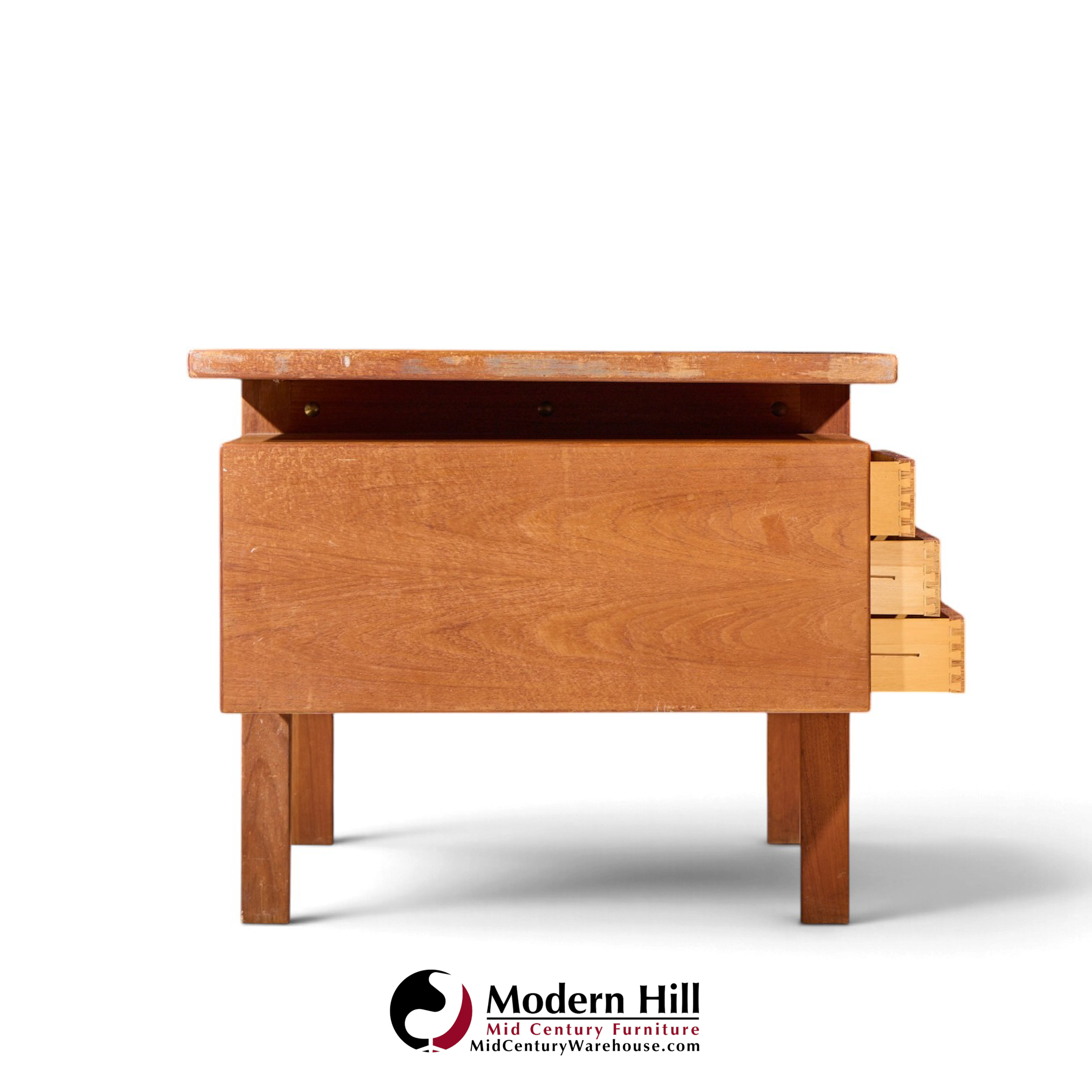 peter hvidt style mid century danish teak executive desk