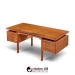 peter hvidt style mid century danish teak executive desk