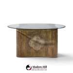 philip & kelvin laverne mid century suprise acid etched bronze dining table