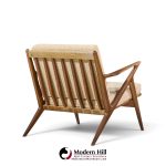 poul jensen for selig mid century walnut z lounge chairs - pair