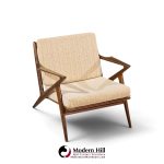 poul jensen for selig mid century walnut z lounge chairs - pair