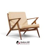 poul jensen for selig mid century walnut z lounge chairs - pair