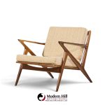 poul jensen for selig mid century walnut z lounge chairs - pair