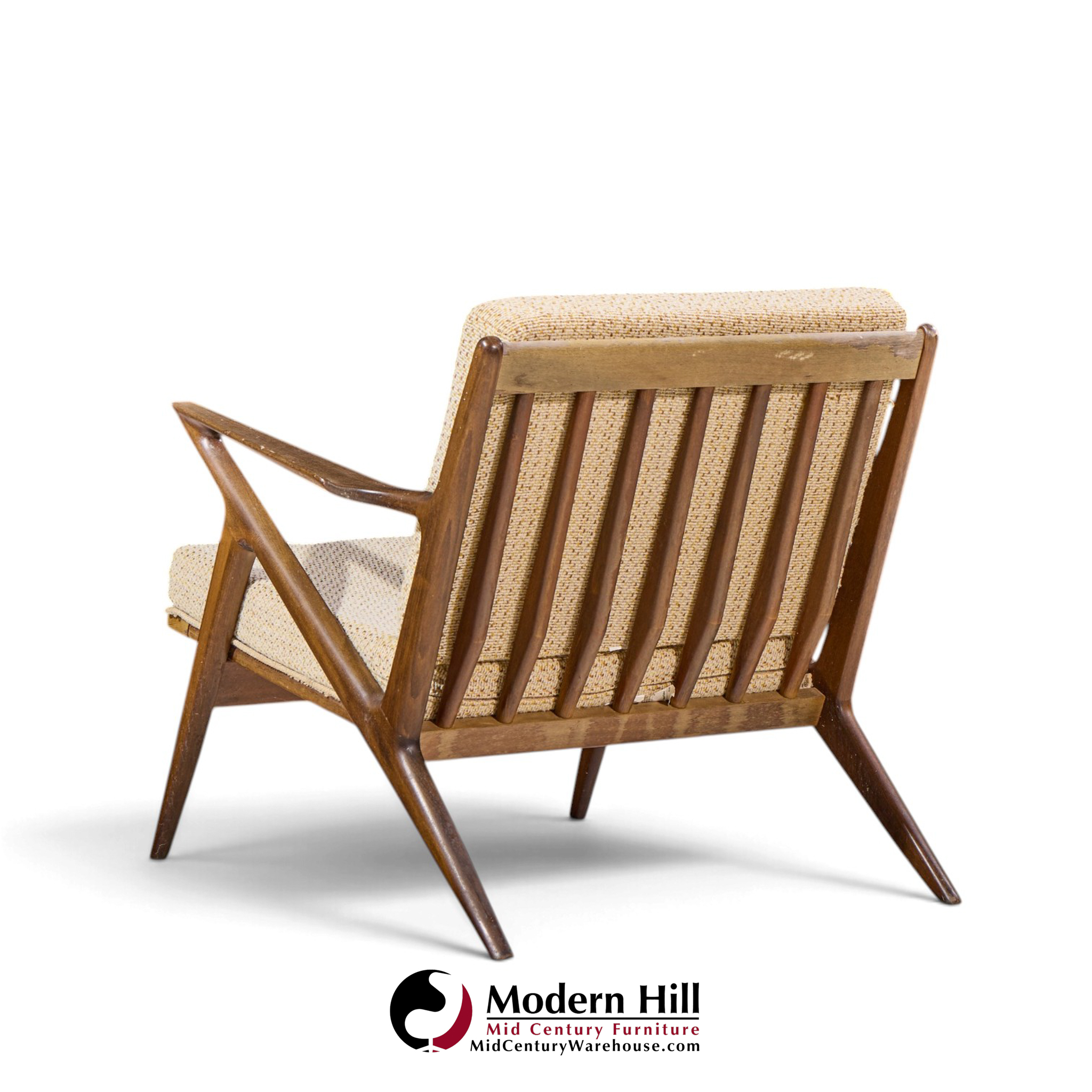 poul jensen for selig mid century walnut z lounge chairs - pair