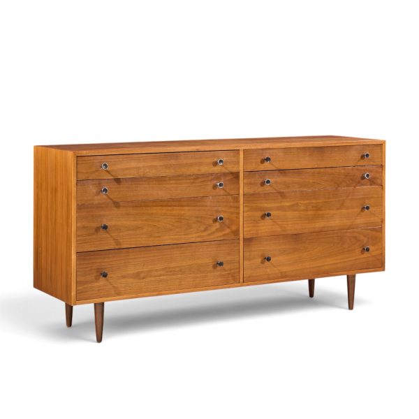 robert baron for glenn of california mid century walnut lowboy dresser