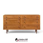 robert baron for glenn of california mid century walnut lowboy dresser