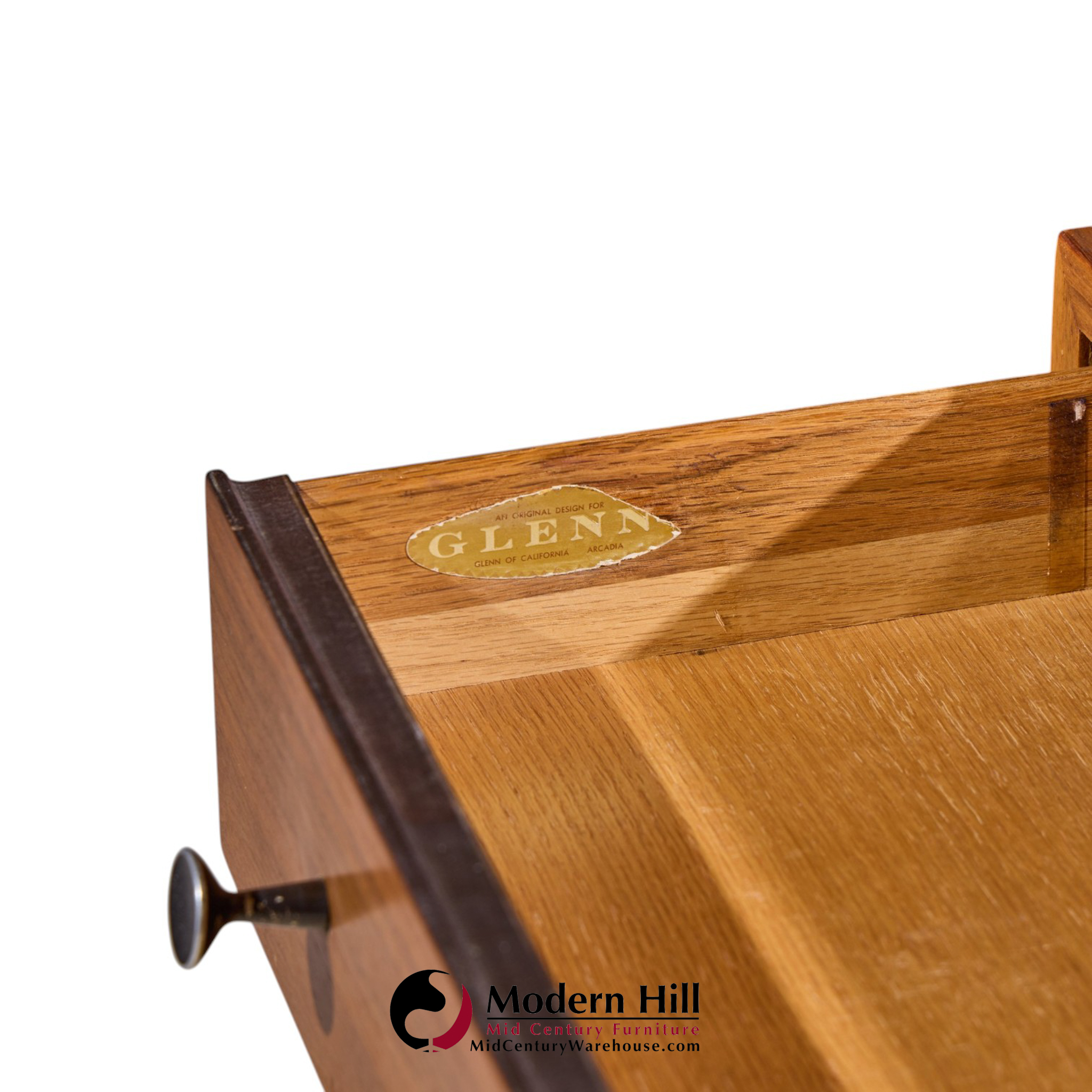 robert baron for glenn of california mid century walnut lowboy dresser