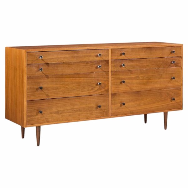 robert baron for glenn of california mid century walnut lowboy dresser