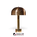 robert sonneman for laurel mid century brass dome table lamp - pair