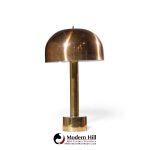 robert sonneman for laurel mid century brass dome table lamp - pair