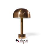 robert sonneman for laurel mid century brass dome table lamp - pair