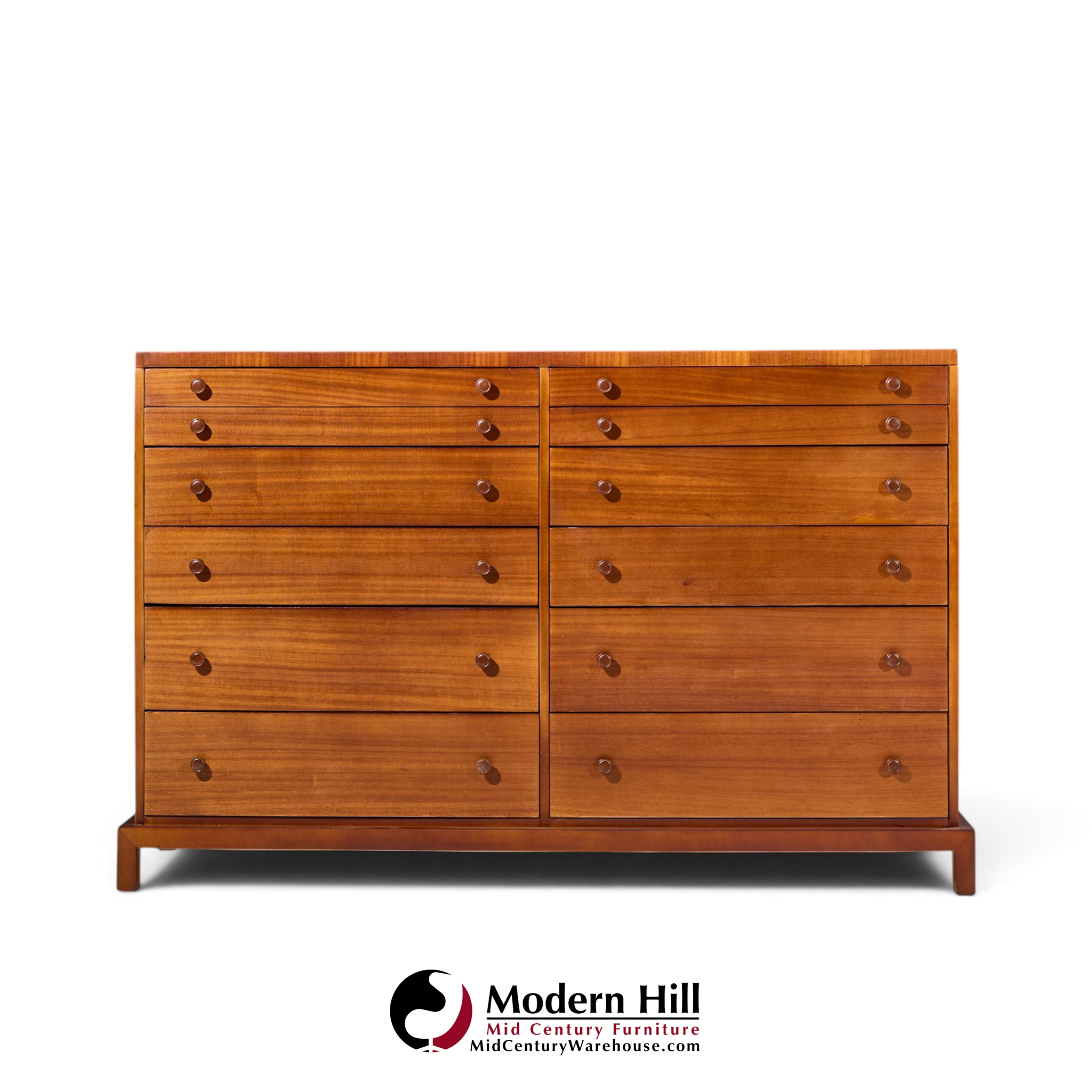 robsjohn gibbings for widdicomb mid century mahogany 12-drawer dresser