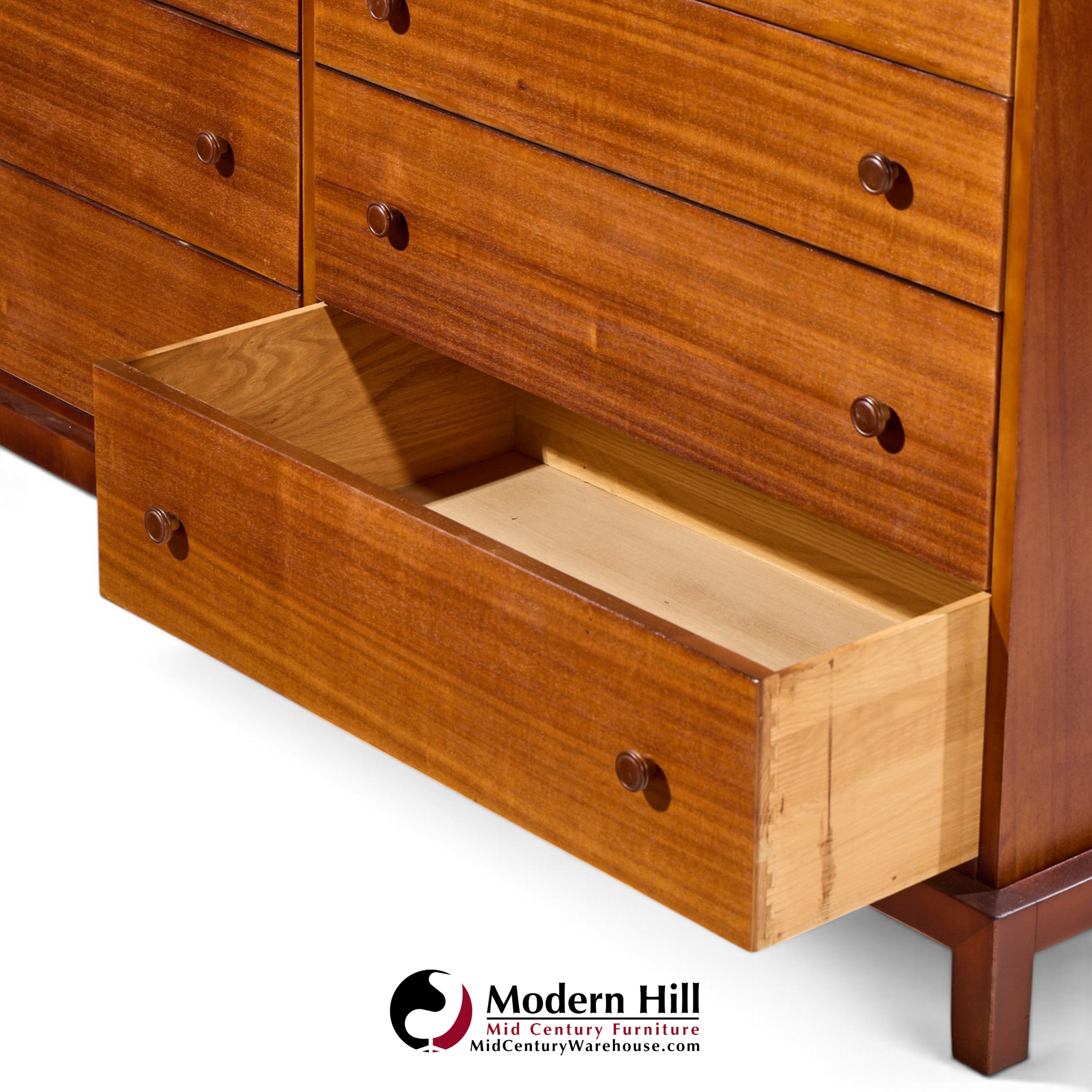 robsjohn gibbings for widdicomb mid century mahogany 12-drawer dresser