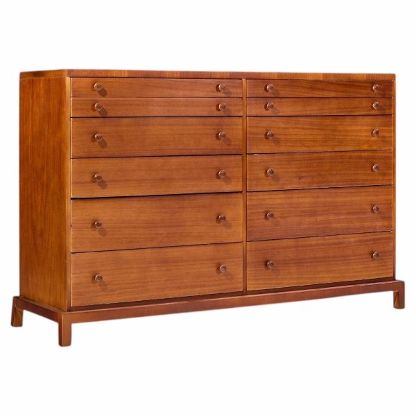 robsjohn gibbings for widdicomb mid century mahogany 12-drawer dresser