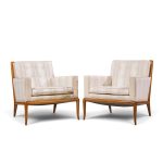 robsjohn gibbings for widdicomb mid century sabre leg lounge chairs - pair