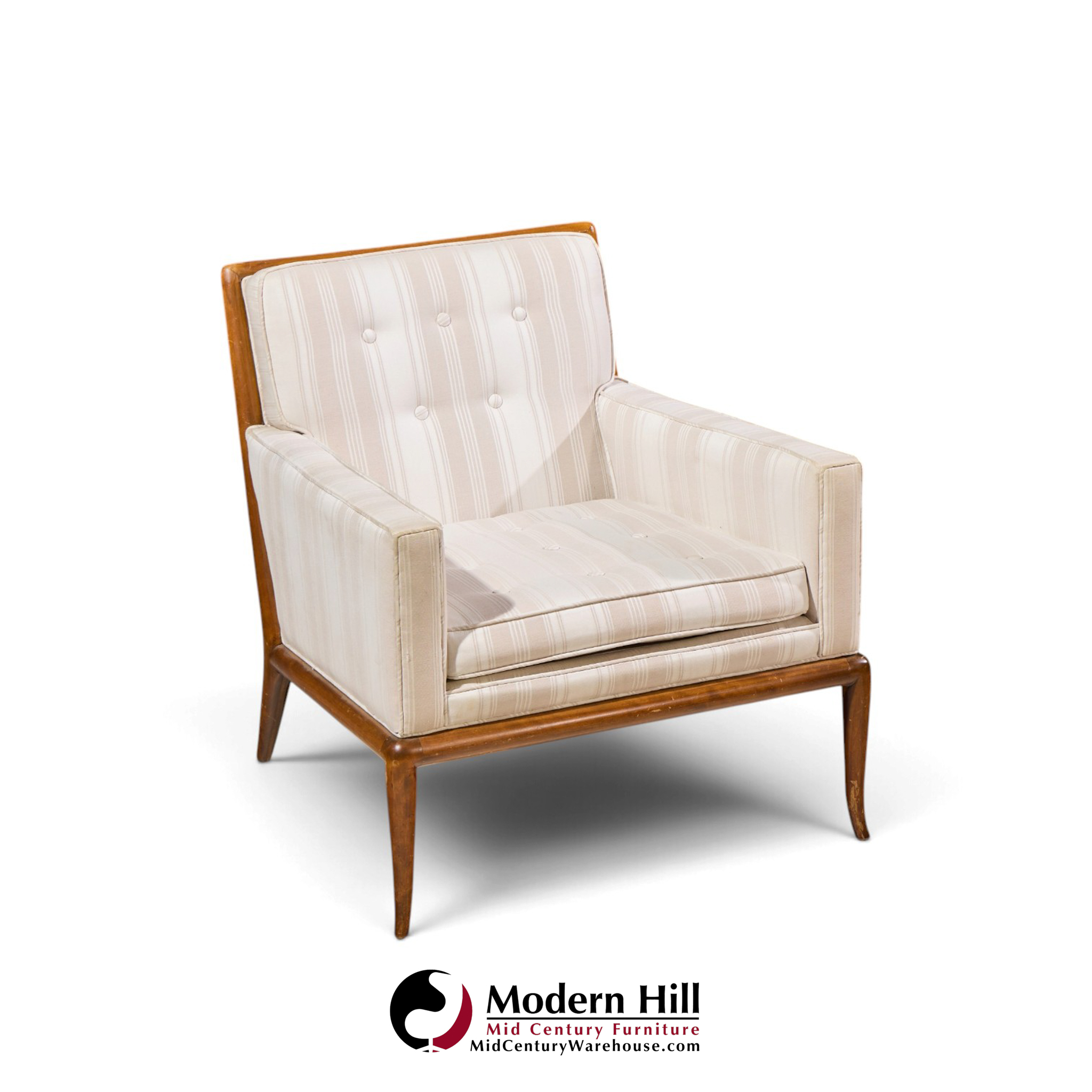 robsjohn gibbings for widdicomb mid century sabre leg lounge chairs - pair