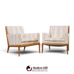 robsjohn gibbings for widdicomb mid century sabre leg lounge chairs - pair
