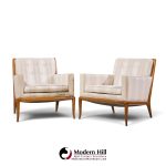 robsjohn gibbings for widdicomb mid century sabre leg lounge chairs - pair