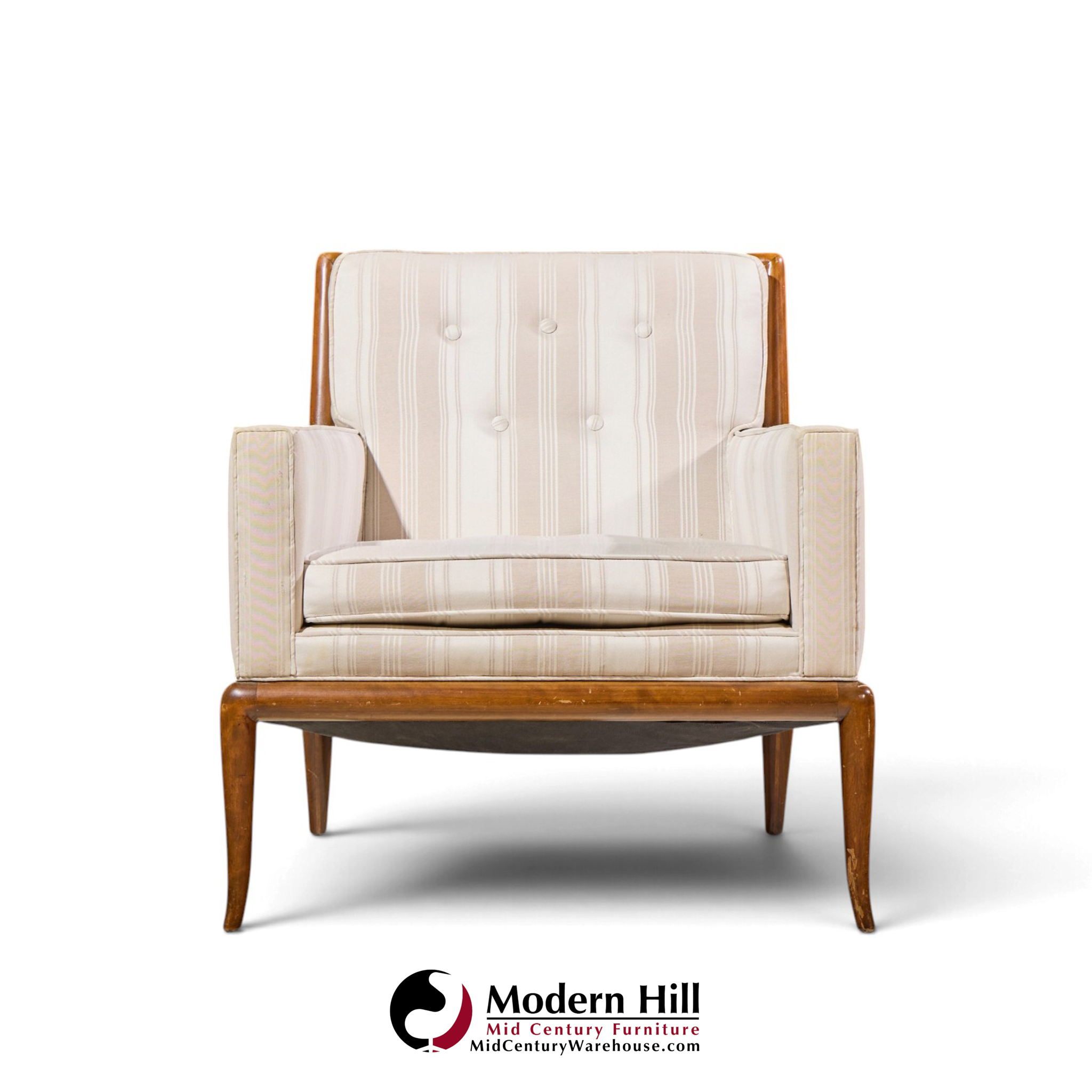 robsjohn gibbings for widdicomb mid century sabre leg lounge chairs - pair