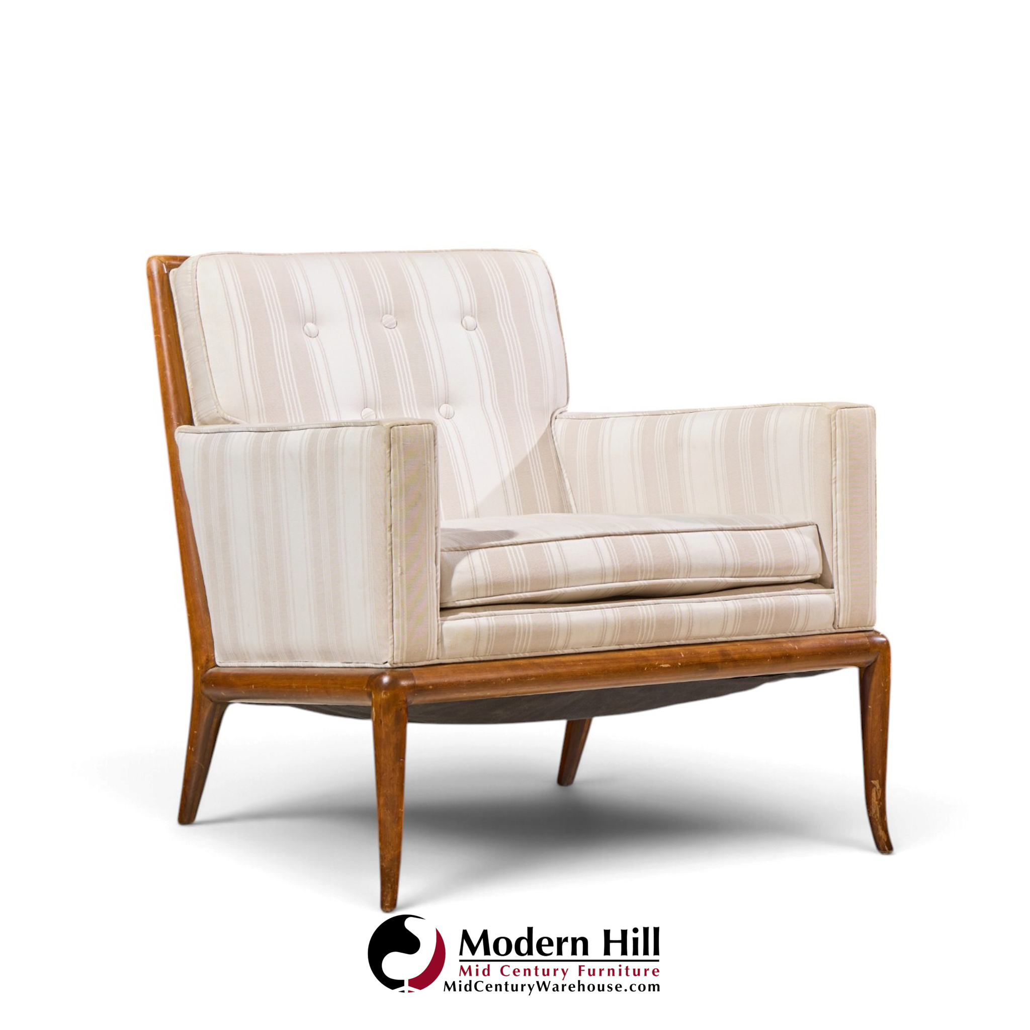 robsjohn gibbings for widdicomb mid century sabre leg lounge chairs - pair