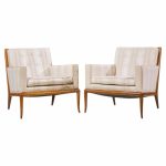 robsjohn gibbings for widdicomb mid century sabre leg lounge chairs - pair
