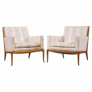 robsjohn gibbings for widdicomb mid century sabre leg lounge chairs - pair