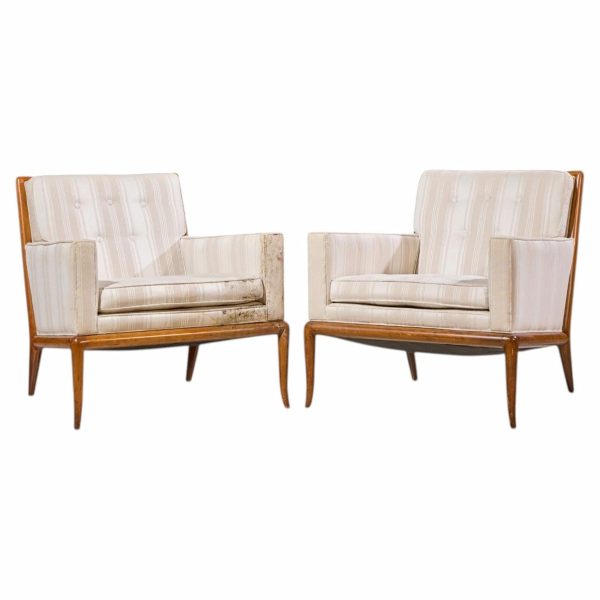 robsjohn gibbings for widdicomb mid century sabre leg lounge chairs - pair