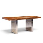 roger sprunger for dunbar mid century rosewood and chrome executive desk