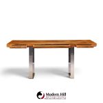 roger sprunger for dunbar mid century rosewood and chrome executive desk