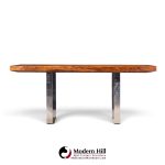 roger sprunger for dunbar mid century rosewood and chrome executive desk
