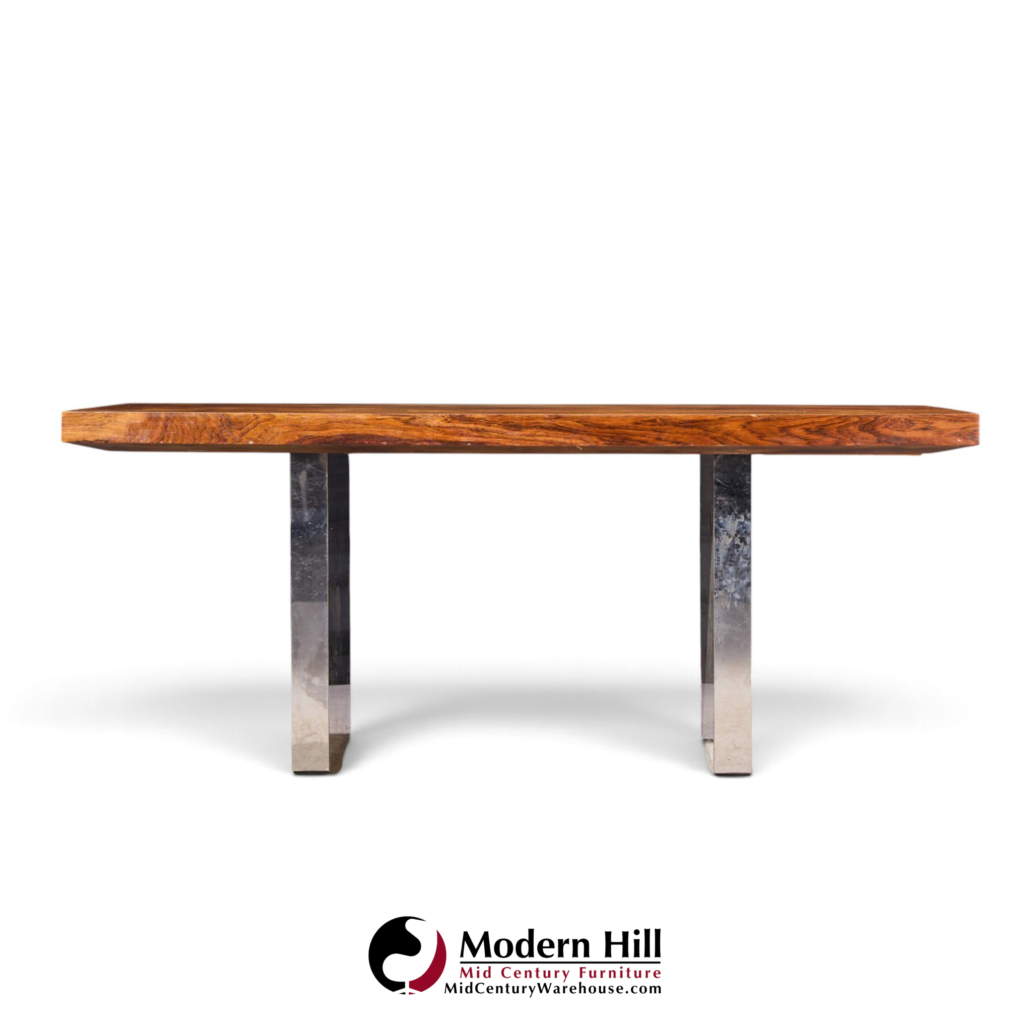 roger sprunger for dunbar mid century rosewood and chrome executive desk