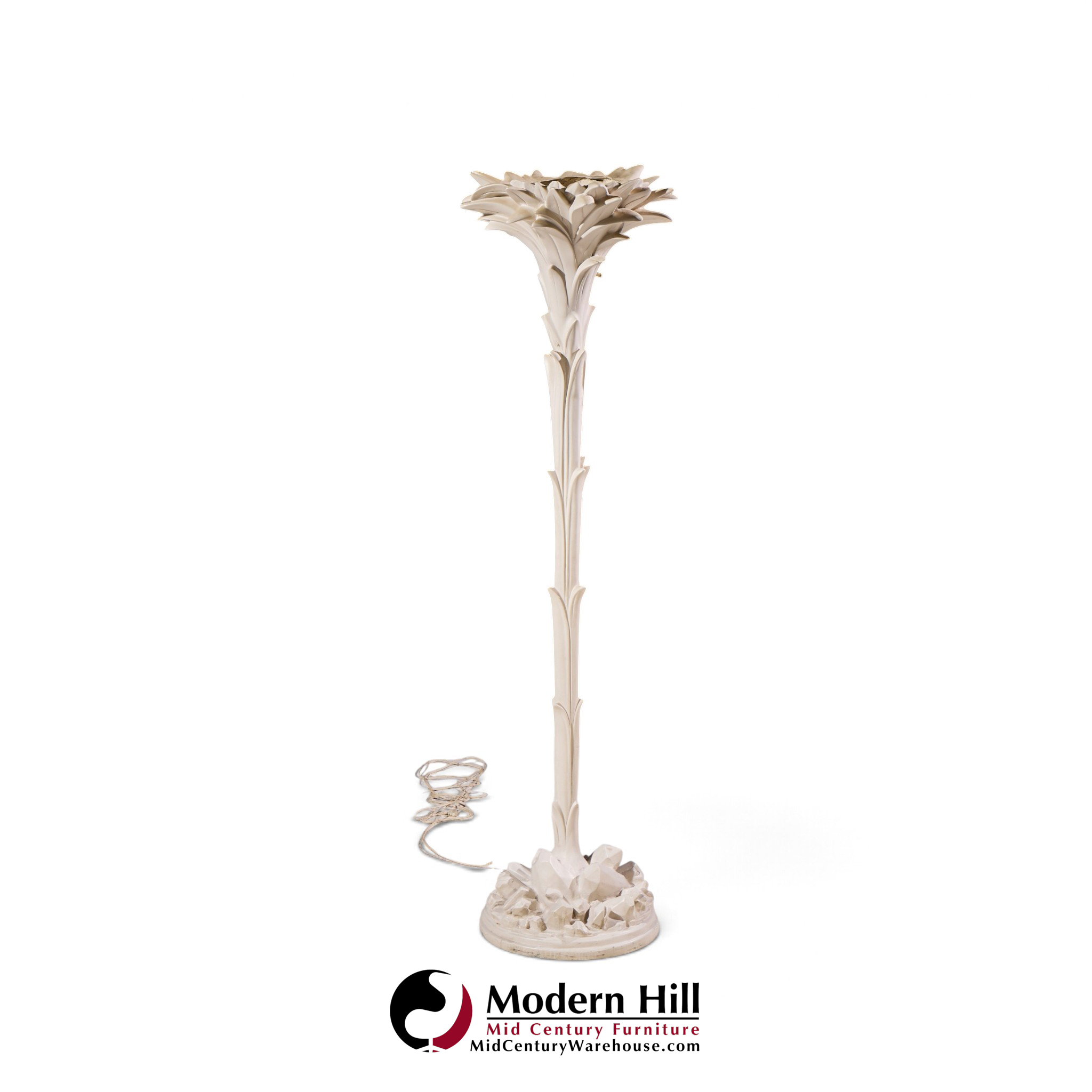 serge roche style mid century palm tree lamp