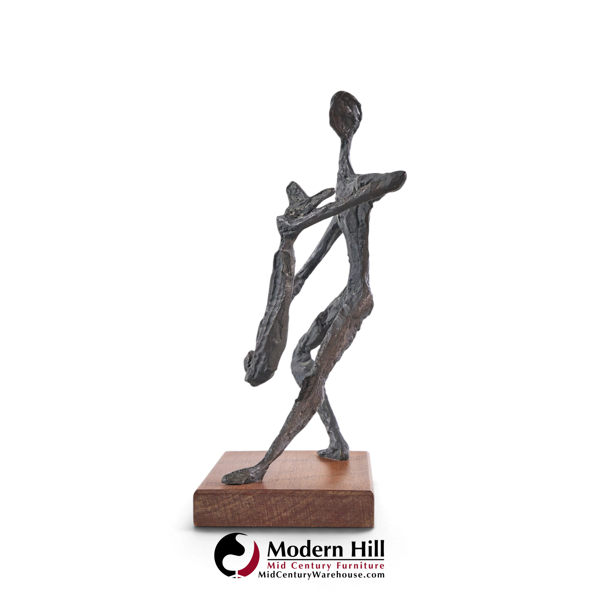 simon gordon mid century brutalist iron sculpture man with fish