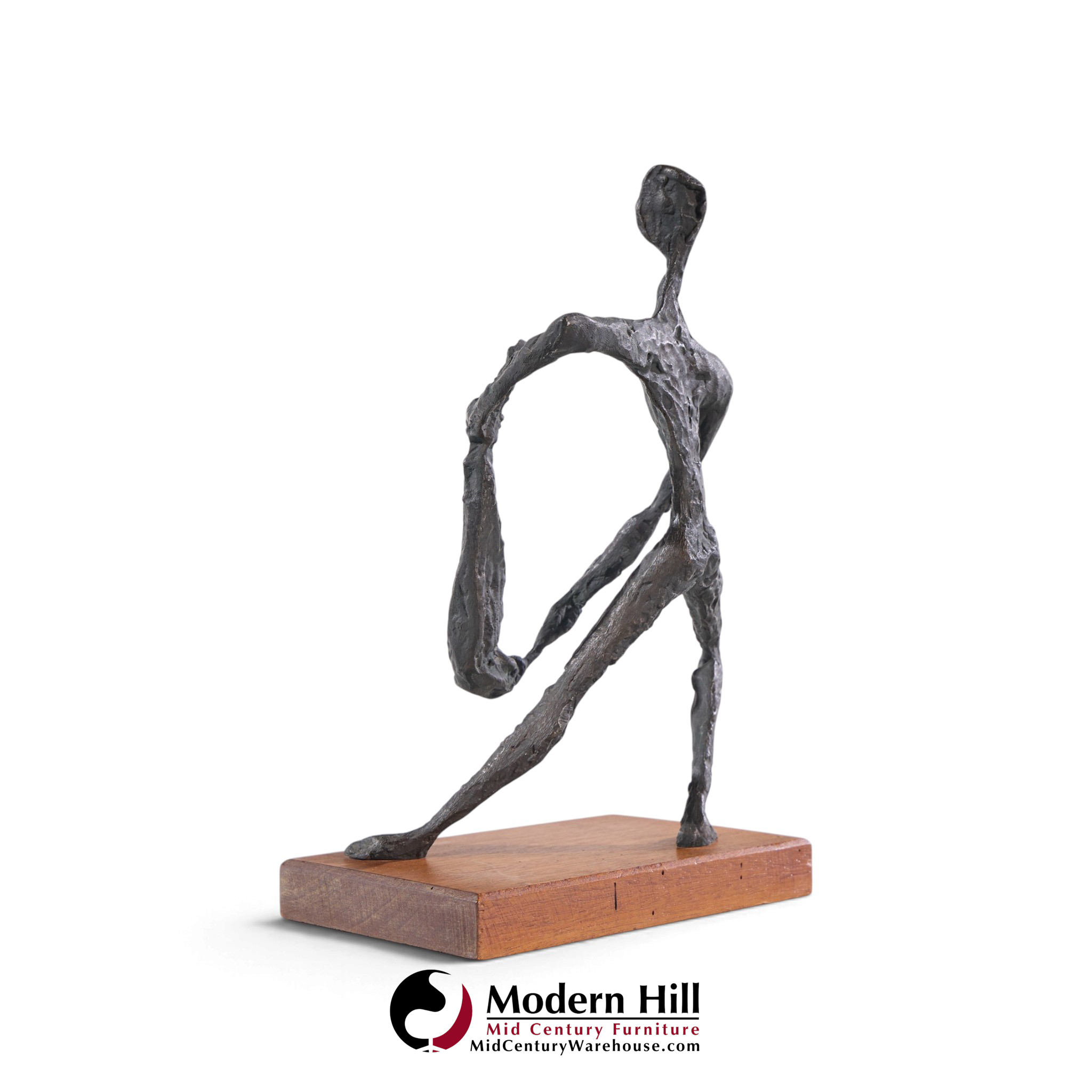 simon gordon mid century brutalist iron sculpture man with fish