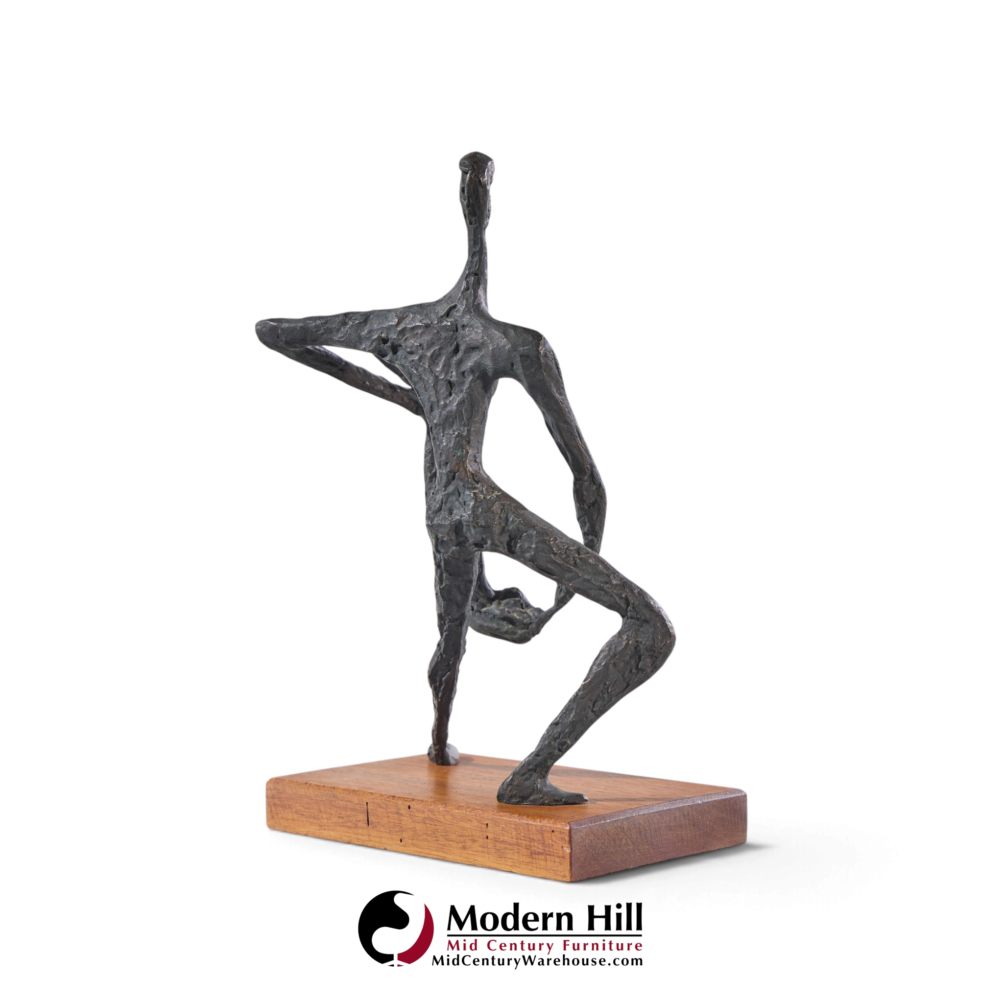 simon gordon mid century brutalist iron sculpture man with fish