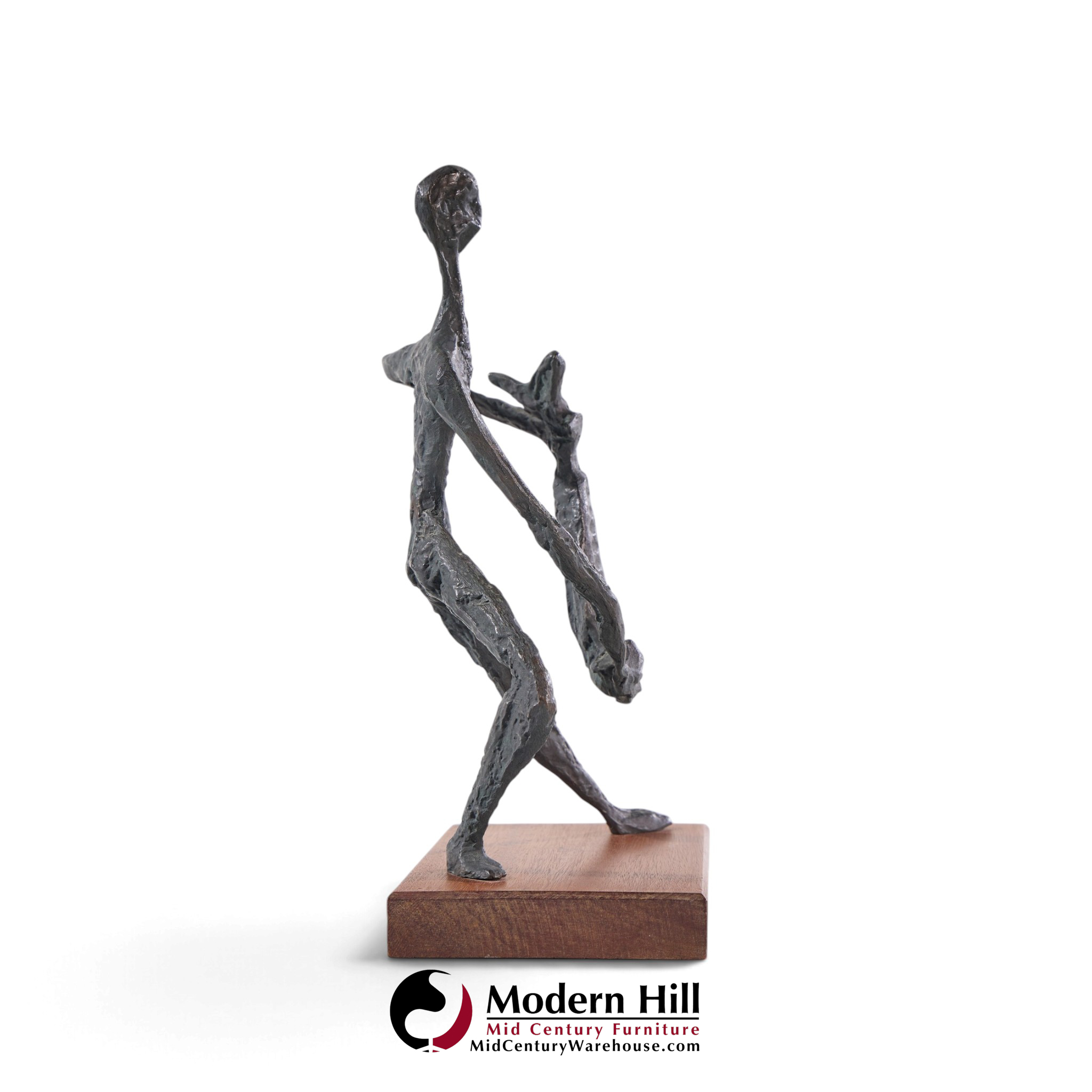 simon gordon mid century brutalist iron sculpture man with fish