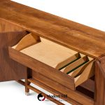 stanley harlequin mid century walnut credenza