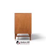 stanley harlequin mid century walnut credenza