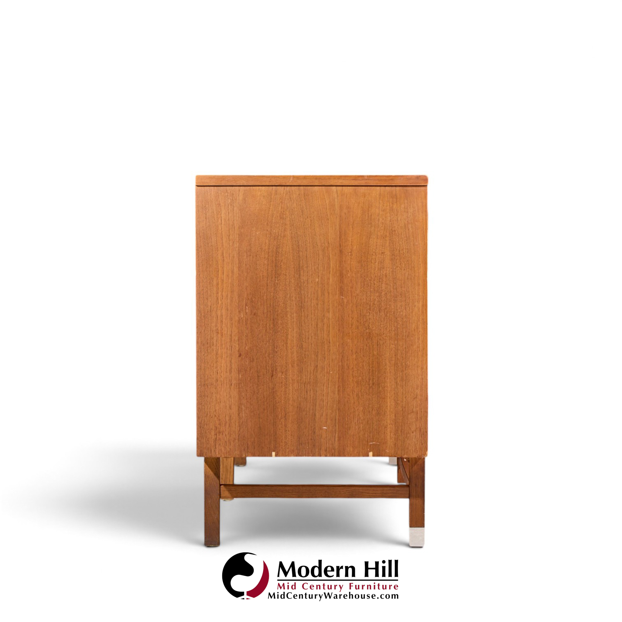 stanley harlequin mid century walnut credenza
